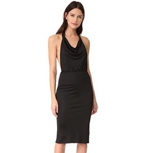 HANEY NWT Lauren Black Leather Trim Dress 0